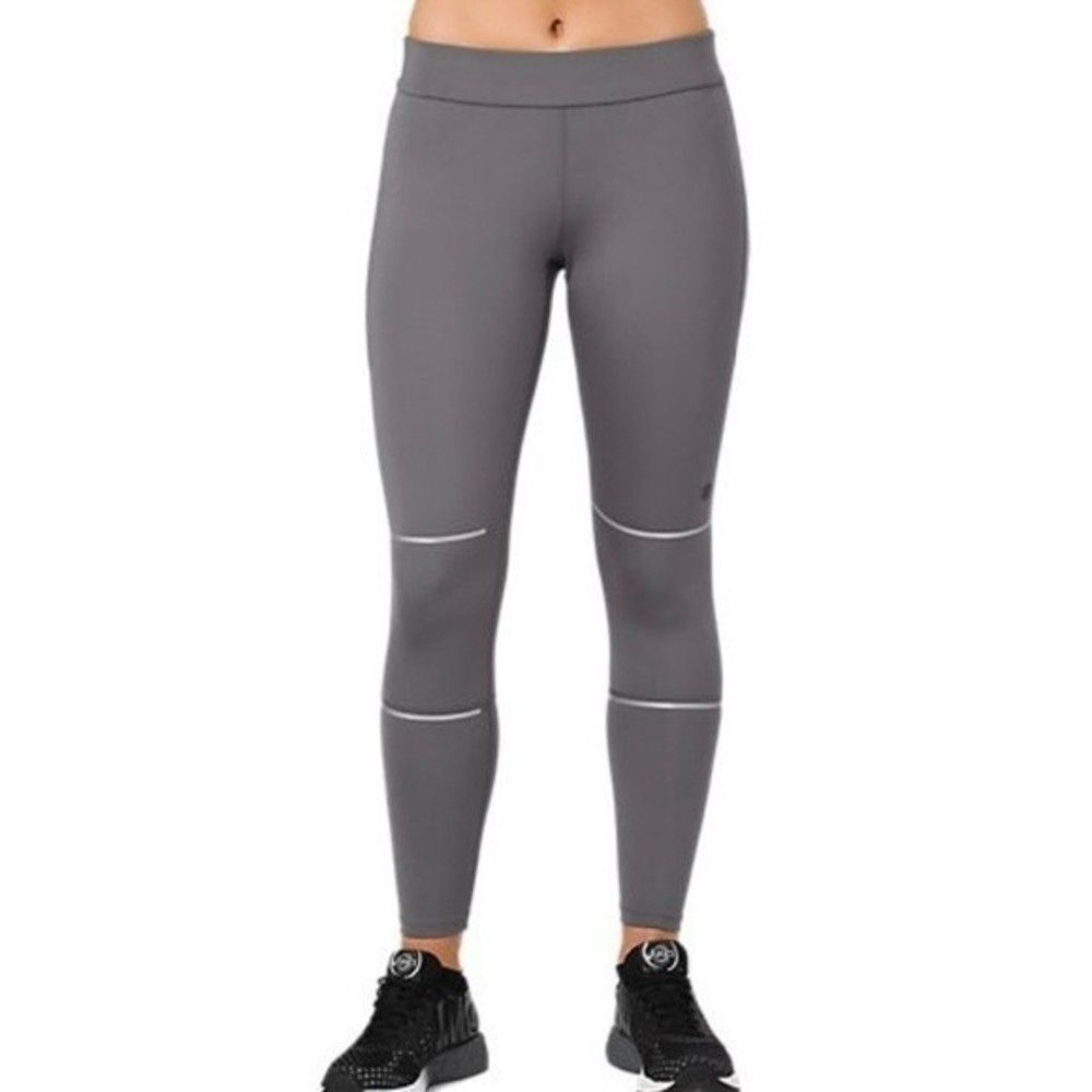 ASICS Women's Gray Lite Show 7/8 Running Tights Size Small